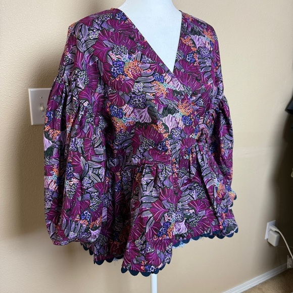 Kika Vargas x Target Coral Reef Scallop Edge Wrap Top- Large - Picture 5 of 11